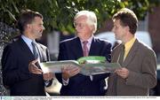17 September 2003; Pictured before a media briefing by the National Coaching and Training Centre are Dave Mahedy, NCTC Board Member, left, Sean Donnelly, Chairman NCTC board of managment and Pat Duffy, Director NCTC, right. Irish Sports Council, Dublin . Picture credit; David Maher / SPORTSFILE *EDI*