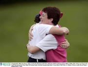 19 September 2003; Ger Farry, right, Carrick On Shannon Golf Club, celebrates with her playing partner Hilary Collins after victory over East Cork Golf Club during the Ulster Bank All Ireland ladies fourball championship final. Carton House Golf Club, Co. Kildare. Picture credit; David Maher / SPORTSFILE *EDI*