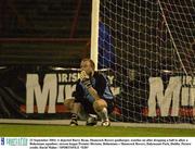 22 September 2003; A dejected Barry Ryan, Shamrock Rovers goalkeeper, watches on after dropping a ball to allow a Bohemians equalizer. eircom league Premier Division, Bohemians v Shamrock Rovers, Dalymount Park, Dublin. Picture credit; David Maher / SPORTSFILE *EDI*