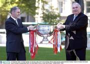 23 September 2003; Armagh manager Joe Kernan, right, and Tyrone manager Mickey Harte during a photocall before Sunday's Bank of Ireland All-Ireland Senior Football Championship Final. City Hall, Belfast. Picture credit; David Maher / SPORTSFILE *EDI*