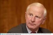 23 September 2003; Pat Hickey, President of the Olympic Council of Ireland, at a Media Briefing on the 2004 Athens Olympic Games at the Burlington Hotel, Dublin. Picture credit; Brendan Moran / SPORTSFILE *EDI*