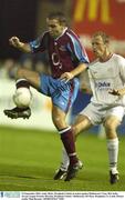 23 September 2003; Andy Myler, Drogheda United, in action against Shelbourne's Tony McCarthy. eircom League Premier Division, Drogheda United v Shelbourne, O2 Park, Drogheda, Co, Louth. Picture credit; Matt Browne / SPORTSFILE *EDI*