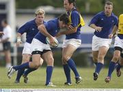 25 September 2003; Ireland's Shane Horgan in action with Brian O'Driscoll, Girvan Dempsey and Kevin Maggs during squad training. Irish Pre World Cup Rugby training, Terenure College RFC, Lakelands Park, Dublin. Picture credit; Brendan Moran / SPORTSFILE *EDI*