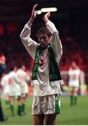 13 December 1995; Republic of Ireland's Jason McAteer applauds the crowd after his sides defeat by Netherlands. European Soccer Championship Qualifying Play-off, Anfield, Liverpool, England. Photo by Ray McManus/Sportsfile