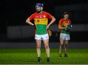 11 December 2018; David English of Carlow reacts following the Walsh Cup Round 1 match between Carlow and Dublin at Netwatch Cullen Park in Carlow. Photo by Harry Murphy/Sportsfile