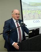 12 December 2018; Uachtarán Chumann Lúthchleas Gael John Horan speaking at the GAA/OCO Rights Awareness Resource Launch at Croke Park in Dublin. Photo by David Fitzgerald/Sportsfile