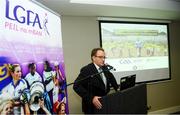 12 December 2018; Pat Daly, GAA Director of Games Development and Research speaking at the GAA/OCO Rights Awareness Resource Launch at Croke Park in Dublin. Photo by David Fitzgerald/Sportsfile