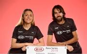 12 December 2018; The second nationwide Kia Race Series proudly brought to you by Pop Up Races was today launched by Olympians Kerry O’Flaherty and Mick Clohisey. The male and female winner of the 2019 Kia Race Series will get to drive a brand-new Kia Stonic for one year and there is the added incentive of €9,000 bonus funds on offer for course records. Pictured are   Mick Clohisey and Kerry O'Flaherty in attendance at the Launch of the Kia Race Series 2019 at D-light Studios in Dublin. Photo by Sam Barnes/Sportsfile