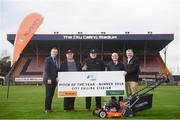12 December 2018; SSE Airtricity League Pitch of the Year winners Longford Town FC presentation, pictured from left, Walter Halloran, FAI facilities development manager, Seamus Murray head groundsman, Paul Murray, groundsman, Michael Farrell Longford Town FC development committee and Sam Thomson, Dealer manager at Kubota Ireland, at the City Calling Stadium in Longford. Photo by Eóin Noonan/Sportsfile