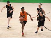 12 December 2018; Action from the game between St Ciaran’s NS, Baylin, Co. Westmeath and Castaheany Educate Together, Ongar, Co. Dublin during the Basketball Ireland Jr NBA Festival of Basketball at the National Basketball Arena in Tallaght, Dublin. Photo by David Fitzgerald/Sportsfile