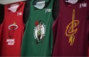 12 December 2018; A view of jerseys during the Basketball Ireland Jr NBA Festival of Basketball at the National Basketball Arena in Tallaght, Dublin. Photo by David Fitzgerald/Sportsfile