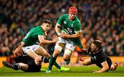 17 November 2018; Josh van der Flier of Ireland is tackled by Jack Goodhue of New Zealand during the Guinness Series International match between Ireland and New Zealand at the Aviva Stadium in Dublin. Photo by Ramsey Cardy/Sportsfile