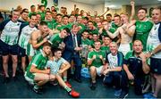 19 August 2018; Limerick sponsor JP McManus with the Limerick team and the Liam MacCarthy Cup in the dressing room following the GAA Hurling All-Ireland Senior Championship Final match between Galway and Limerick at Croke Park in Dublin. Photo by Ray McManus/Sportsfile