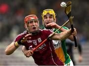 18 February 2018; Conor Whelan of Galway in action against Pat Camon of Offaly during the Allianz Hurling League Division 1B Round 3 match between Galway and Offaly at Pearse Stadium in Galway. Photo by Matt Browne/Sportsfile