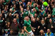10 March 2018; Jacob Stockdale of Ireland celebrates after scoring his side's second try during the NatWest Six Nations Rugby Championship match between Ireland and Scotland at the Aviva Stadium in Dublin. Photo by Ramsey Cardy/Sportsfile