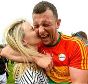 27 May 2018; Darragh Foley of Carlow celebrates with his girlfriend Shona Delaney after the Leinster GAA Football Senior Championship Quarter-Final match between Carlow and Kildare at O'Connor Park in Tullamore, Offaly. Photo by Matt Browne/Sportsfile
