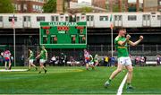 6 May 2018; Shane Quinn of Leitrim celebrates his side's victory following the Connacht GAA Football Senior Championship Quarter-Final match between New York and Leitrim at Gaelic Park in New York, USA. Photo by Stephen McCarthy/Sportsfile