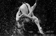 4 August 2018; (EDITOR'S NOTE; Image has been converted to Black & White) Team Ukraine competing in the Synchronised Swimming Team Free Routine Final during day three of the 2018 European Championships at the Scotstoun Sports Campus in Glasgow, Scotland. Photo by David Fitzgerald/Sportsfile