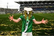 19 August 2018; Darragh O'Donovan of Limerick celebrates with the Liam MacCarthy Cup following the GAA Hurling All-Ireland Senior Championship Final between Galway and Limerick at Croke Park in Dublin. Photo by Stephen McCarthy/Sportsfile