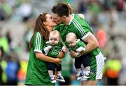 19 August 2018; Séamus Hickey of Limerick celebrates with his wife Ellen and sons Matthew and Patrick after the GAA Hurling All-Ireland Senior Championship Final match between Galway and Limerick at Croke Park in Dublin.  Photo by Brendan Moran/Sportsfile