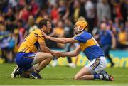 10 June 2018; Patrick O'Connor of Clare and Seamus Callanan of Tipperary after the Munster GAA Hurling Senior Championship Round 4 match between Tipperary and Clare at Semple Stadium in Thurles, Tipperary. Photo by Ray McManus/Sportsfile