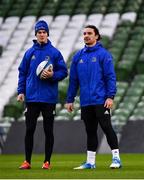 14 December 2018; Jonathan Sexton, left, and James Lowe during the Leinster Rugby captains run at the Aviva Stadium in Dublin. Photo by Ramsey Cardy/Sportsfile