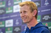 14 December 2018; Head coach Leo Cullen during a Leinster Rugby press conference at the Aviva Stadium in Dublin. Photo by Ramsey Cardy/Sportsfile