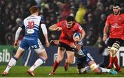 14 December 2018; Jacob Stockdale of Ulster is tackled by Lewis Rawling of Scarlets during the Heineken Champions Cup Pool 4 Round 4 match between Ulster and Scarlets at the Kingspan Stadium, Belfast. Photo by Oliver McVeigh/Sportsfile