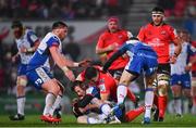 14 December 2018; Gareth Davies of Scarlets is tackled by Jacob Stockdale of Ulster during the Heineken Champions Cup Pool 4 Round 4 match between Ulster and Scarlets at the Kingspan Stadium in Belfast. Photo by Ramsey Cardy/Sportsfile