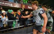 14 December 2018; Kyle Godwin of Connacht celebrates with supporters after the Heineken Champions Cup Pool 3 Round 4 match between Perpignan and Connacht at the Stade Aime Giral in Perpignan, France. Photo by Brendan Moran/Sportsfile