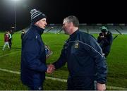 14 December 2018; Limerick manager John Kiely, left, and Tipperary manager Liam Sheedy following the Co-Op Superstores Munster Hurling League 2019 match between Limerick and Tipperary at the Gaelic Grounds in Limerick. Photo by Matt Browne/Sportsfile