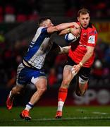 14 December 2018; Will Addison of Ulster is tackled by Steff Evans of Scarlets during the Heineken Champions Cup Pool 4 Round 4 match between Ulster and Scarlets at the Kingspan Stadium in Belfast. Photo by Ramsey Cardy/Sportsfile
