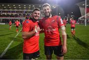 14 December 2018; Sean Reidy, left, and Stuart McCloskey of Ulster after the Heineken Champions Cup Pool 4 Round 4 match between Ulster and Scarlets at the Kingspan Stadium in Belfast. Photo by Ramsey Cardy/Sportsfile