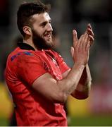 14 December 2018; Stuart McCloskey of Ulster celebrates after the Heineken Champions Cup Pool 4 Round 4 match between Ulster and Scarlets at the Kingspan Stadium, Belfast. Photo by Oliver McVeigh/Sportsfile