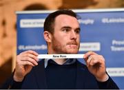15 December 2018; Leinster's Peter Dooley pulls out the name of New Ross RFC during the Bank of Ireland Provincial Towns Cup Draw at Lansdowne RFC in Dublin. Photo by Seb Daly/Sportsfile