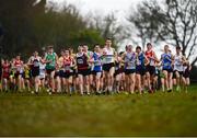 15 December 2018; Athletes competing in the boys U17 5000m race during the Irish Life Health Novice & Juvenile Uneven Age Cross Country Championships 2018 at Navan Adventure Sports, Navan Racecourse in Meath. Photo by Eóin Noonan/Sportsfile