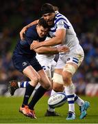 15 December 2018; Jonathan Sexton of Leinster is tackled by Charlie Ewels of Bath during the Heineken Champions Cup Pool 1 Round 4 match between Leinster and Bath at the Aviva Stadium in Dublin. Photo by Seb Daly/Sportsfile