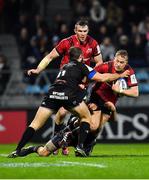 15 December 2018; Mike Haley of Munster is tackled by Taylor Paris and Florian Vialelle, behind, of Castres Olympique during the Heineken Champions Cup Pool 2 Round 4 match between Castres and Munster at Stade Pierre Fabre in Castres, France. Photo by Brendan Moran/Sportsfile