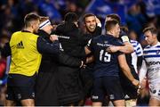 15 December 2018; Adam Byrne of Leinster, centre, is congratulated by team-mates after scoring his side's fourth try during the Heineken Champions Cup Pool 1 Round 4 match between Leinster and Bath at the Aviva Stadium in Dublin. Photo by David Fitzgerald/Sportsfile
