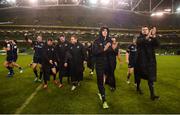 15 December 2018; Leinster players applaud supporters following the Heineken Champions Cup Pool 1 Round 4 match between Leinster and Bath at the Aviva Stadium in Dublin. Photo by David Fitzgerald/Sportsfile