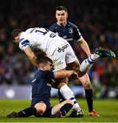15 December 2018; Jamie Roberts of Bath is tackled by Luke McGrath of Leinster during the Heineken Champions Cup Pool 1 Round 4 match between Leinster and Bath at the Aviva Stadium in Dublin. Photo by Ramsey Cardy/Sportsfile