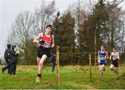 15 December 2018; Sam Cole of City of Derry A.C. Spartans, Co. Derry, competing in the U17 Boys event during the Irish Life Health Novice & Juvenile Uneven Age Cross Country Championships 2018 at Navan Adventure Sports, Navan Racecourse in Meath. Photo by Eóin Noonan/Sportsfile