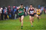 15 December 2018; Fionntan Campbell of St. Malachy's A.C., Co. Antrim, competing in the U17 Boys event during the Irish Life Health Novice & Juvenile Uneven Age Cross Country Championships 2018 at Navan Adventure Sports, Navan Racecourse in Meath. Photo by Eóin Noonan/Sportsfile