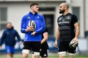17 December 2018; Oisín Dowling, left, and Scott Fardy during Leinster Rugby squad training at Energia Park in Donnnybrook, Dublin. Photo by Ramsey Cardy/Sportsfile