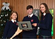 18 December 2018; The GAA today launched the innovative online GAA learning portal LCPE.ie, which supports the introduction of Physical Education at Higher and Ordinary Level in the Leaving Certificate Examination. Pictured are students from Ratoath College, Co. Meath, from left, Orla Hayes, Brian Moore and Karen Hayes, at Croke Park in Dublin. Photo by Seb Daly/Sportsfile