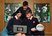 18 December 2018; The GAA today launched the innovative online GAA learning portal LCPE.ie, which supports the introduction of Physical Education at Higher and Ordinary Level in the Leaving Certificate Examination. Pictured are students from Ratoath College, Co. Meath, from left, Rachel Fraughen, Harry Dalchan and Lewis Nolan, at Croke Park in Dublin. Photo by Seb Daly/Sportsfile