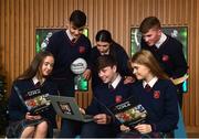 18 December 2018; The GAA today launched the innovative online GAA learning portal LCPE.ie, which supports the introduction of Physical Education at Higher and Ordinary Level in the Leaving Certificate Examination. Pictured are, from left, students from Ratoath College, Co. Meath, Karen Hayes, Harry Dalchan, Rachel Fraughen, Brian Moore, Orla Hayes and Lewis Nolan, at Croke Park in Dublin. Photo by Seb Daly/Sportsfile