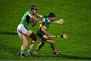 20 December 2018; Daithi Griffin of Kerry in action against Gearóid Hegarty of Limerick during the Co-Op Superstores Munster Hurling League 2019 match between Kerry and Limerick at Austin Stack Park in Tralee, Kerry. Photo by Brendan Moran/Sportsfile