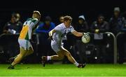 20 December 2018; Jimmy Hyland of Kildare in action against David Dempsey of Offaly during the Bord na Móna O'Byrne Cup Round 1 match between Offaly and Kildare at Faithful Fields in Kilcormac, Offaly. Photo by Piaras Ó Mídheach/Sportsfile