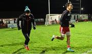 20 December 2018; Darragh Canavan, son of former Tyrone player, Peter Canavan, left, and David Mulgrew of Tyrone run out before the Bank of Ireland Dr. McKenna Cup Round 1 match between Derry and Tyrone at Celtic Park, Derry. Photo by Oliver McVeigh/Sportsfile